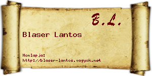 Blaser Lantos névjegykártya